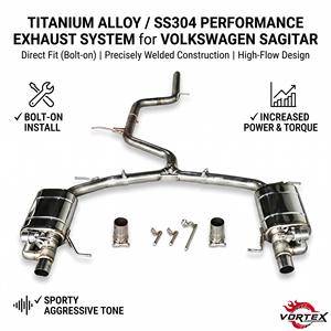 ระบบท่อไอเสียแบบ Catback พร้อมวาล์วสุญญากาศคู่ Vortex SS304 สำหรับรถยนต์ VW Sagitar Jetta MK7 GLI 1.4T 2.0T TSI ปี 2019-2024 ชุดแต่ง - Product Image 1
