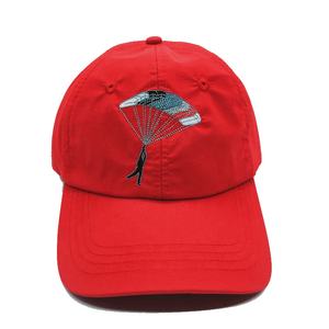 Nouvelle casquette de baseball non structurée avec broderie de parachutisme et de <span class=keywords><strong>parapente</strong></span>, en tissu polyester rouge, visière incurvée, pour les sports de plein air - Product Image 2