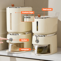 WANUO Distributeur de riz de cuisine d'une capacité de 11.5kg Distributeur de riz en plastique avec quantité restante visible