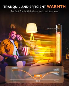 Outdoor <b>Electric</b> Carbon Infrared <b>Heater</b> 1500W Black Remote Control Waterproof Free-Standing <b>Portable</b> Patio <b>Heater</b> for Household - Product Image 3
