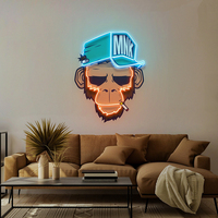 Dropshipping UV impreso neón signo Mono para decoración de fiesta personalizado acrílico Led neón signo