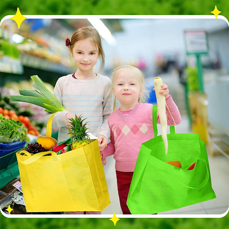 Eco grocery supermarket reusable recycled non-woven promotional custom non woven shopping tote bag with logo