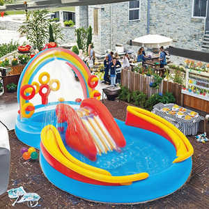 Arroseur gonflable arc-en-ciel pour enfants <span class=keywords><strong>piscine</strong></span> <span class=keywords><strong>toboggan</strong></span> parc aquatique gonflable fête jouer anneau lancer jeu jouets centre de jeu d'eau - Product Image 4
