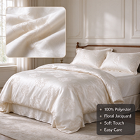 Tissu de literie teint respirant en polyester jacquard 100 %, doux au toucher, anti-décoloration, 120 GSM, pour textile de maison, lot de quatre pièces, directement de l'usine