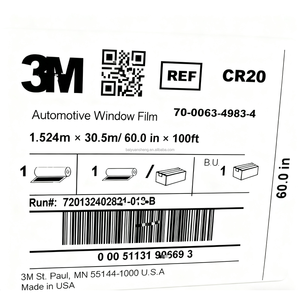 <span class=keywords><strong>Film</strong></span> teinté pour vitres 3 m CR15% 20% 75% nano-céramique IRR99 haute isolation protection UV pré-découpé noir rouleau de 60*100 pieds - Product Image 1