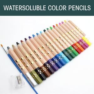 Crayons de couleur 3 en 1 Jumbo <span class=keywords><strong>Woody</strong></span> Crayons de couleur Jumbo en bois Crayons d'aquarelle solubles dans l'eau avec pinceau et <span class=keywords><strong>taille</strong></span>-<span class=keywords><strong>crayon</strong></span> - Product Image 3