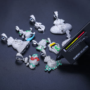 Collar de Plata de Ley 925 con Colgante de Dólar Estadounidense con Incrustaciones de Diamantes Simulados, Estilo Hip Hop, para Hombre - Product Image 4