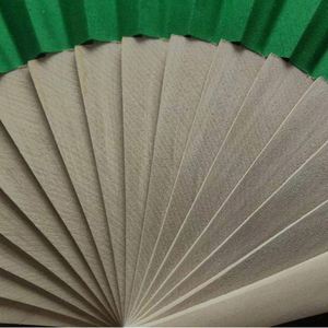 Custom Designed Durable Fabric Wooden Folding <b>Handheld</b> <b>Fan</b> Folk Art Style Painted on Bamboo Material - Product Image 2