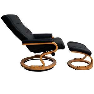 Venta de sillas reclinables Silla reclinable Base de madera giratoria Silla reclinable y otomana - Product Image 1
