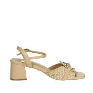 Sandalo con Tacco da Donna Gold & Gold, Beige, Tacco a Blocco, Cinturino alla Caviglia - Product Image 4