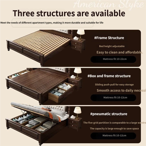 American and European New Style Royal Luxury Double Twin Storage King Beds Frame Solid Wood <strong>Headboards</strong> for <strong>Queen</strong> - Product Image 5