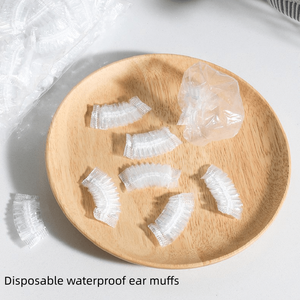 ที่ครอบหูใสกันน้ำแบบใช้แล้วทิ้ง100ชิ้น/ถุงพลาสติกยืดหยุ่นสำหรับใช้ในห้องอาบน้ำร้านเสริมสวย - Product Image 3
