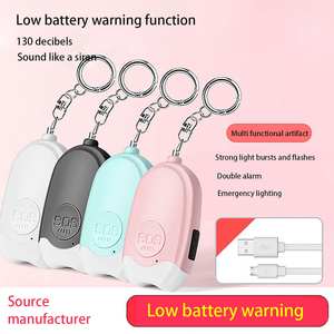 充電式アンチウルフアラーム女子学生自己防衛キーチェーン個人的なセキュリティデバイス - Product Image 4