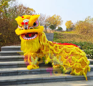 वयस्क चीनी संस्कृति के लिए सामान्य आकार का आनंद लें, शेर नृत्य पोशाक दो-व्यक्ति नृत्य - Product Image 3