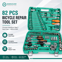 Ensemble d'outils à main multifonctions de haute qualité, 82 pièces, coffret rigide, acier au chrome-vanadium OEM, garantie de 3 ans, clés mixtes pour