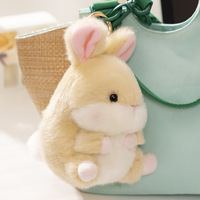 JAMELIN Kawaii 10cm Porte-clés en peluche Cochon Panda Hamster Lapin Poussin, Breloque pour sac à dos