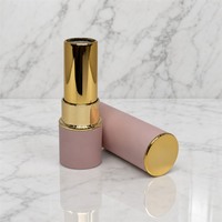 Tube de rouge à lèvres rond Yuecai en gros, 3,5 g, à embout plat, rose mat, vide, pour baume à lèvres, stick blush, logo personnalisé