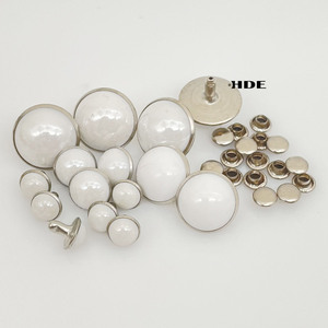 Remaches de Perlas Semicirculares, Tubos Acrílicos Blancos Brillantes con Pedrería <span class=keywords><strong>para</strong></span> Decoración de Bolsos y Ropa DIY - Product Image 4