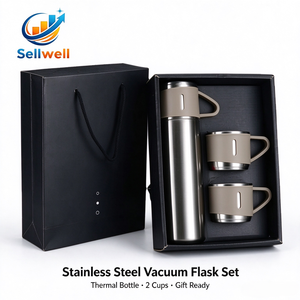Termo de Acero Inoxidable de 500 ml a Precio Razonable, Juego de Regalo con Tapa y Bolsa, Aislamiento Térmico de 12-24 Horas, Ecológico y Minimalista - Product Image 1