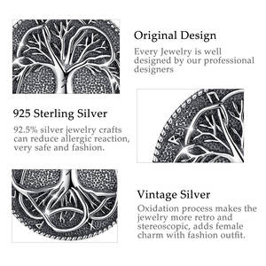 Changda 925 plata esterlina mujeres joyería familia Árbol de la vida colgante collar - Product Image 2