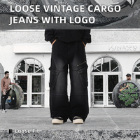 Pantalon cargo ample de haute qualité pour l'été et l'automne, style vintage, logo personnalisé, décontracté, coupe droite, taille moyenne, style hip-hop chinois Y2K