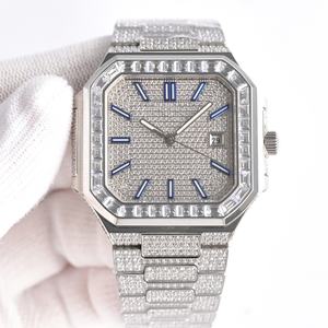 Reloj mecánico de cristal de alta calidad de 45 mm con movimiento ETA 330 5821, acero inoxidable con diamantes en forma de T, nuevo. - Product Image 2
