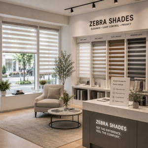 Stores zébrés ZSTARR pour vitrine <span class=keywords><strong>de</strong></span> magasin – Solution complète <span class=keywords><strong>de</strong></span> stores à bande pour concessionnaires, distributeurs, grossistes et détaillants - Product Image 1