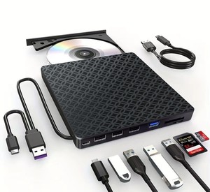 Qianwen lecteur optique externe multifonctionnel graveur de <span class=keywords><strong>DVD</strong></span> 7 en 1 USB3.0/TypeC peut se connecter à une clé USB et à une carte - Product Image 2