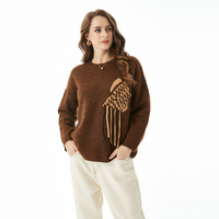 Pull-over personnalisé en laine à manches longues pour femmes, pull à col chaud sport brodé à la main, Style décontracté, grande taille