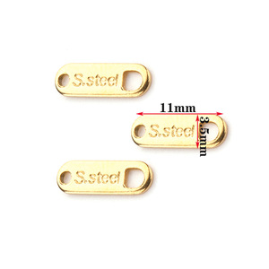 Etiquetas de acero inoxidable chapadas en oro de diferentes formas para la fabricación de pulseras, grabado de logotipos, accesorios de joyería - Product Image 4