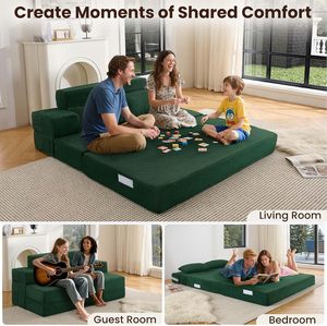 Ghế <span class=keywords><strong>sofa</strong></span> gấp Fantico cỡ Queen, có thể chuyển đổi thành giường, tựa lưng và tay vịn bằng mút xốp, tay vịn thẳng di động, ghế giường đa năng, kích thước lớn - Product Image 6