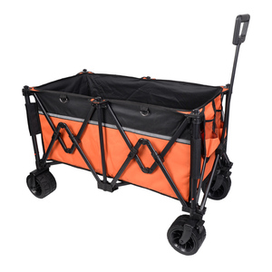 Chariot de plage à 4 roues avec logo personnalisé chariot de camping pliable à poignée réglable - Product Image 3
