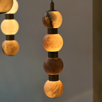 Luminaire suspendu LED moderne de luxe en albâtre empilé, réglable en hauteur, pour escalier, hôtel, villa