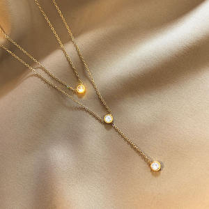 Jachon Hollow kolye paslanmaz çelik uzun geometrik kazak zincir kadın kolye moda kolye kolye - Product Image 6