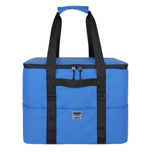 Senda New Fashion Durable Large Capacity Double-Deck Blue Nylon Polyester Thermal Cooler Bag Waterproof Insulated Eco-Friendly - Product Image 1