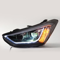 Ensemble de phares pour Santa Fe IX45 2013-2016 LHD/RHD, lumière laser modifiée, sourcil lumineux DRL, lentille de projecteur à double faisceau, 12V 60W