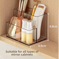 Boîte de rangement pour miroir LANZYLO modèle 72503, boîte de rangement pour rouge à lèvres, maquillage, soins de la peau, poudre, organisateur de poudres, matériau PET transparent