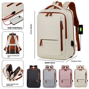 Custom 15 Inch Business Office Computer Rucksack Large Capacity Outdoor Travel Bag Waterproof Laptop <b>Backpacks</b> with USB - Product Image 2