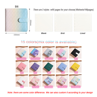 Planificateur dégradé à motif croisé, planificateur à feuilles mobiles B6/A8 avec pages de recharge, carnet d'école personnalisé, offre spéciale 2023