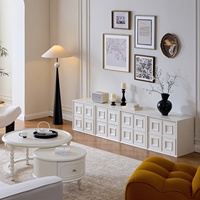 Meuble TV modulaire en bois massif de style français Miti avec rangement pour salon et chambre à coucher
