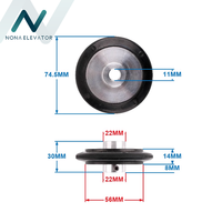 Suku Cadang Lift Roda Tachometer Lift KM710210G01 D75 Encoder Roller Aluminium Roda Generator Kecepatan Roller Motor