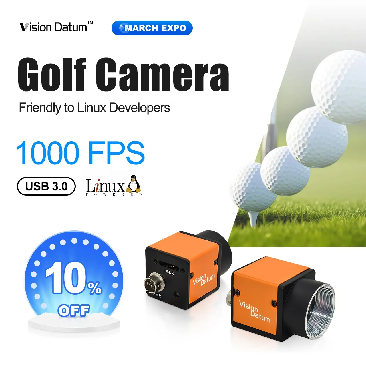 300 FPS Machine Vision Python300 USB3 Cámara de captura de movimiento 1000 fps Cámara de alta velocidad para análisis de trayectoria de pelota de swing de golf