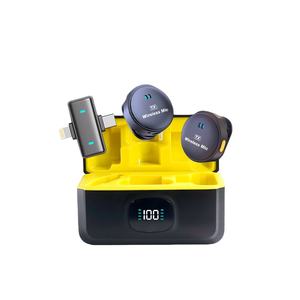 ไมโครโฟนไร้สายแบบหนีบปกเสื้อ 2-in-1 แบบหนึ่งต่อสอง พร้อมระบบตัดเสียงรบกวน สำหรับพิธีกร ไลฟ์สด บันทึกเสียง ถ่ายวิดีโอ อุปกรณ์เสริม - Product Image 1