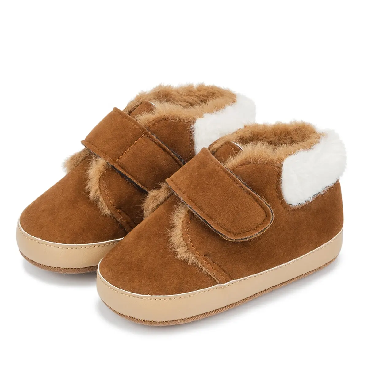 Sepatu bot bayi sol katun lembut, sepatu bot bayi, sepatu katun Sol empuk, anti slip, atas, kulit rusa, musim dingin, hangat, kasual, luar ruangan