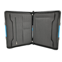Porte-documents en cuir PU personnalisé avec logo en relief, mallette durable avec poignée
