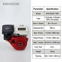 Moteur à essence robuste 188F 389cc 13 CV, 4 temps OHV à arbre horizontal renforcé pour motoculteur et fourniture OEM
