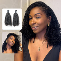 Cheveux humains bruts 100% Remy Cambodgiens en vrac, 16 pouces, double épaisseur, bouclés afro crépus, pour tresses et dreadlocks