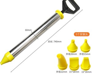 5 In1 acier inoxydable buse amovible applicateur de <span class=keywords><strong>mortier</strong></span> pointant pulvérisateur jointoiement <span class=keywords><strong>pistolet</strong></span> ciment <span class=keywords><strong>pistolet</strong></span> <span class=keywords><strong>à</strong></span> calfeutrer - Product Image 2