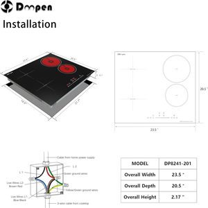Placa de Inducción de 2 Quemadores, Panel de Vidrio, Control Táctil, Apagado Automático, Bloqueo de Seguridad para Niños, Protección Contra Sobrecalentamiento - Product Image 2