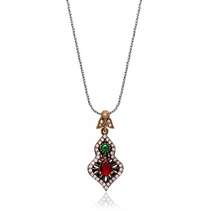 Authentic Silver Teardrop Garnet Stone <b>Pendant</b> in Wholesale Turkish 925 Sterling Silver Jewelry Online for Women - Product Image 2